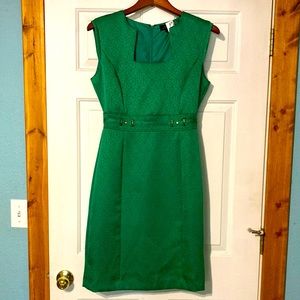 Emerald green fitted dress work wear, wedding, event dress. excellent condition